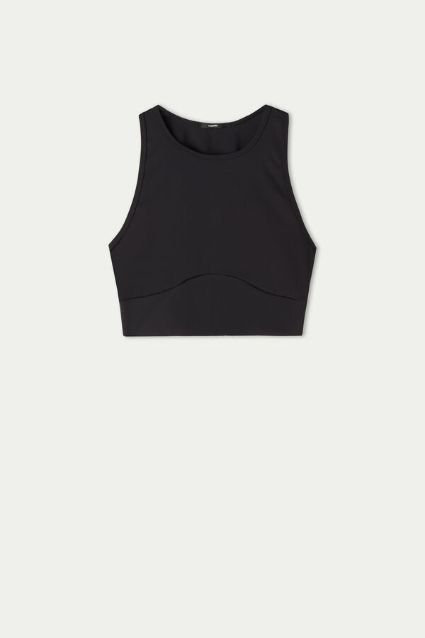 Sleeveless Microfiber Crop Top
